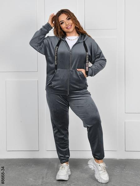 Костюм спорт OdesaOpt (54-60) 8668-34 grey (деми)
