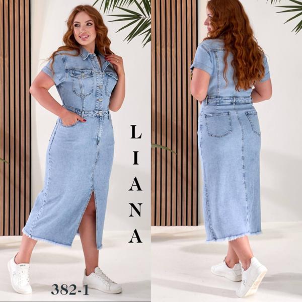 Платье Beki (S-XL) 382-1 l.blue (лето)
