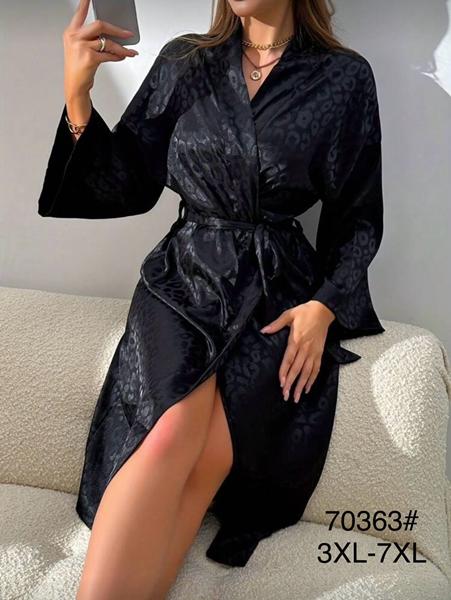 Халат Fili Wear (3XL-7XL) 70363 black (деми)