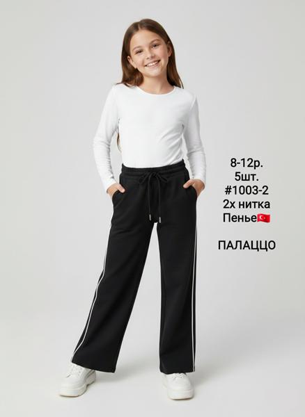 Штаны спорт AMZ (8-12) 1003-2 black (деми)