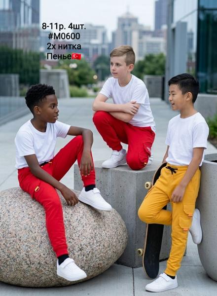 Штаны спорт AMZ (8-11) M0600 red без надписи (деми)