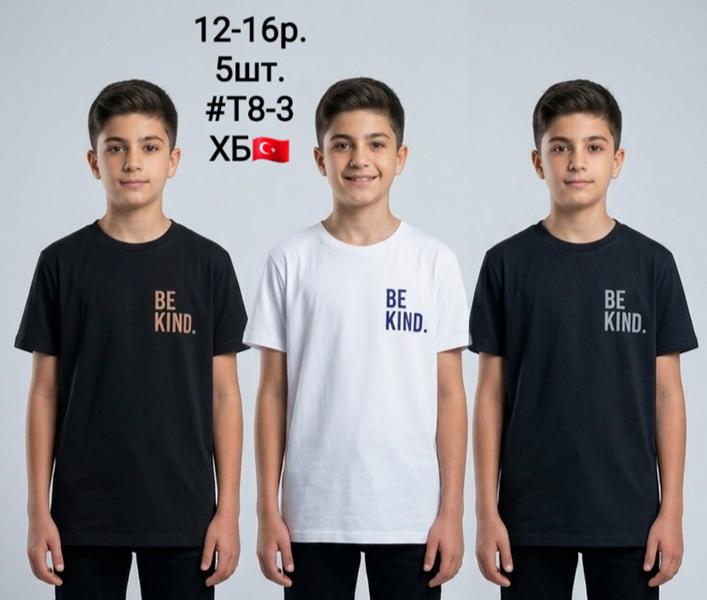 Футболка AMZ (12-16) T8-3 black-beige (лето)