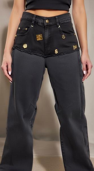 Штаны Karon (M-2XL) 7703 black (деми)