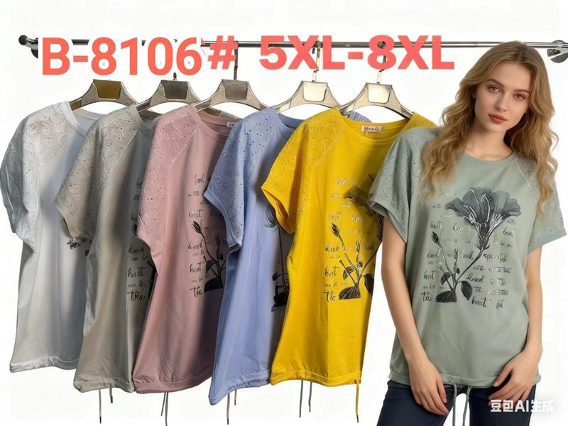 Футболка Estima (5XL-8XL) B8106 powder (лето)