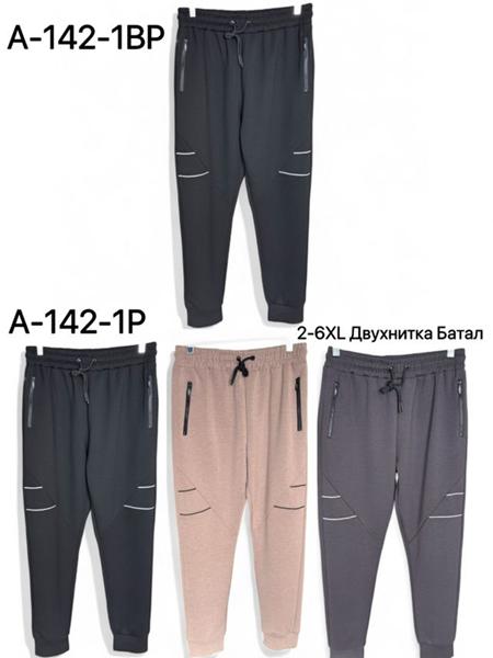 Штаны спорт TRAN (2XL-6XL) A142-1P black (деми)