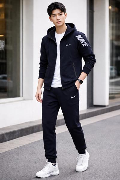 Костюм спорт TRAN (46-54) TR1007 black (деми)