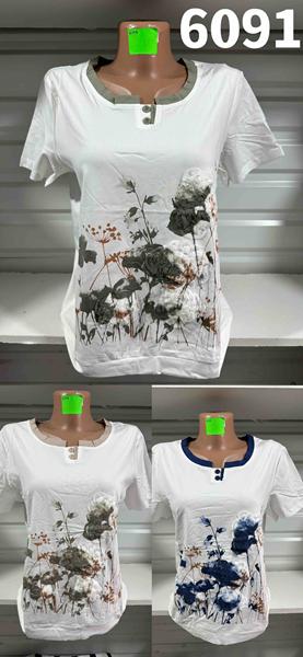 Футболка Gertie (48-58) 6091 white-khaki (лето)