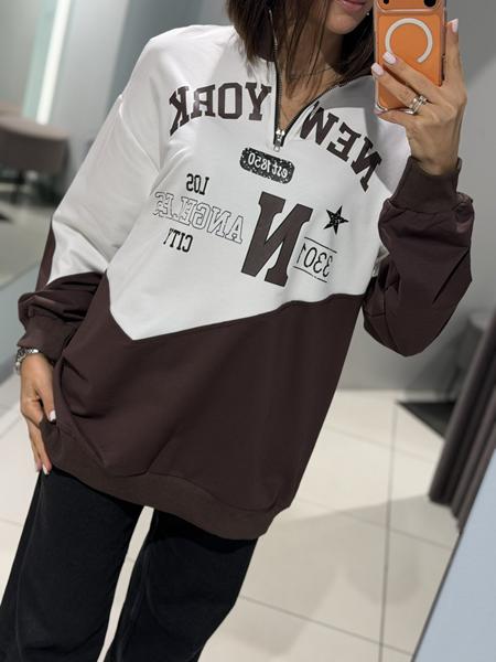 Свитер Comod (one size) 6635 white-brown (деми)