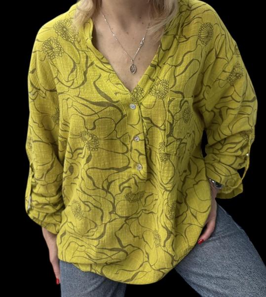 Блузка LeVisha (50-56) 26022 yellow (деми)