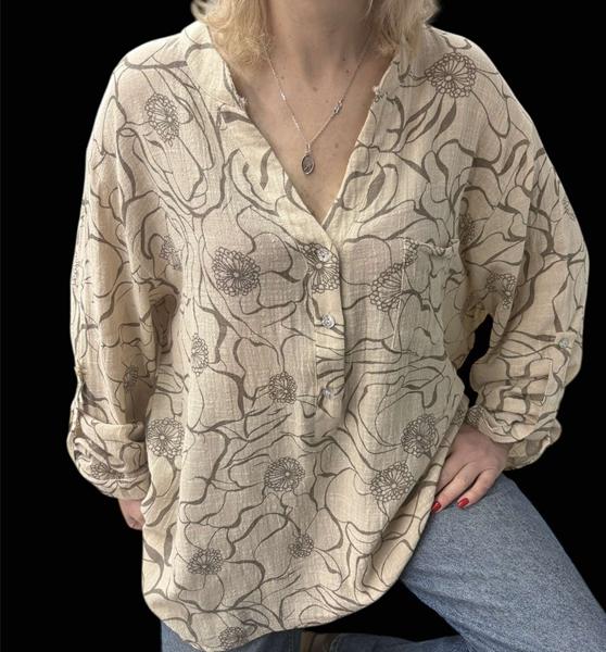 Блузка LeVisha (50-56) 26022-1 beige (деми)