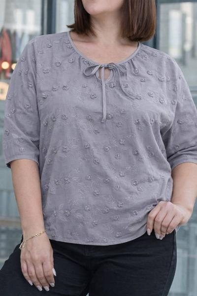 Блузка LeVisha (52-54) 26027 grey (лето)