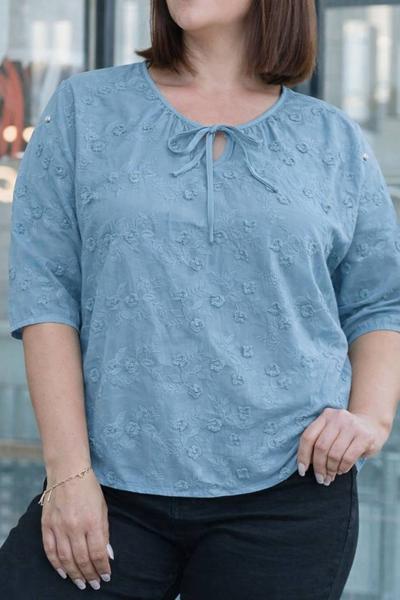 Блузка LeVisha (52-54) 26027 l.blue (лето)