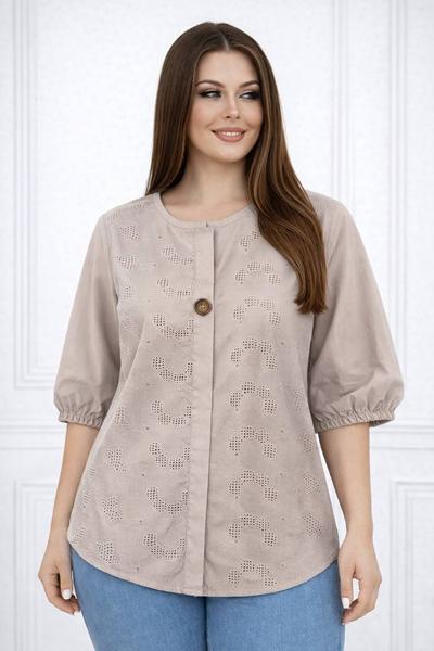 Блузка LeVisha (52-54) 26030 beige (лето)