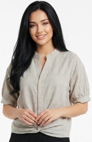 Блузка LeVisha (48-52) 26119 grey (лето)