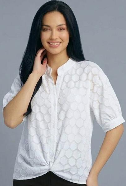 Блузка LeVisha (48-52) 26119 white (лето)