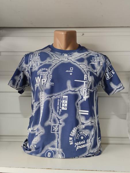 Футболка Panda (S-2XL) 1715 blue (лето)