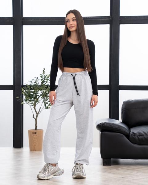 Штаны спорт AZNA (S-XL) Б316 l.grey (деми)