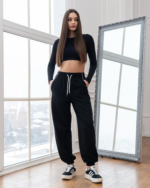 Штаны спорт AZNA (S-XL) Б81 black (деми)