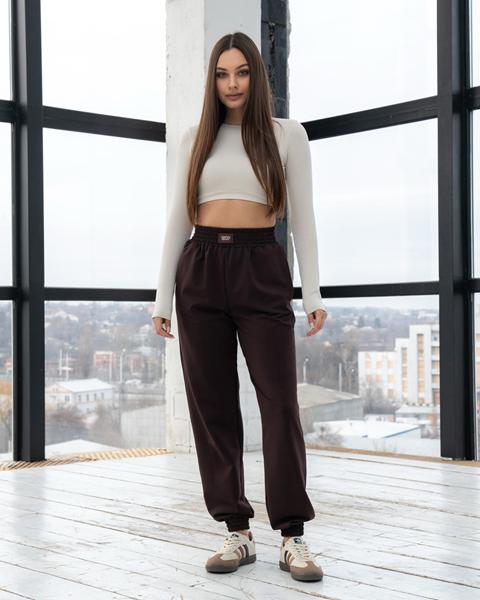 Штаны спорт AZNA (S-XL) Б98 chocolate (деми)