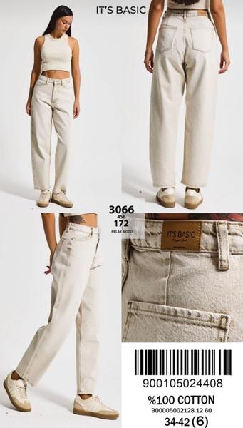 Джинсы Jeans Style (34-42) 3066-4S6-172 beige (деми)