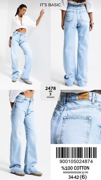 Джинсы Jeans Style (34-42) 2478-4S6-3 l.blue (деми)