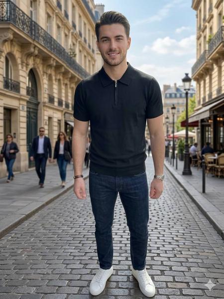 Футболка Moranny (M-2XL) MR997 black (лето)