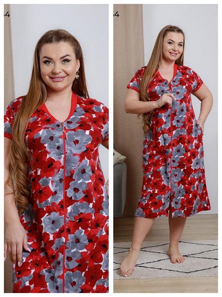 Халат Vehuiah (L-3XL) 232154 red (лето)