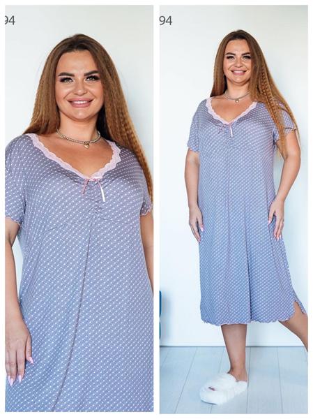 Ночнушка Vehuiah (3XL-5XL) VH102 grey (лето)