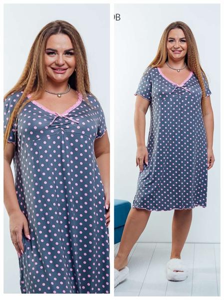 Ночнушка Vehuiah (3XL-5XL) VH103 grey (лето)