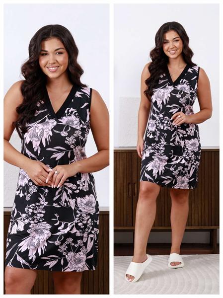 Ночнушка Vehuiah (2XL-4XL) VH110 black (лето)