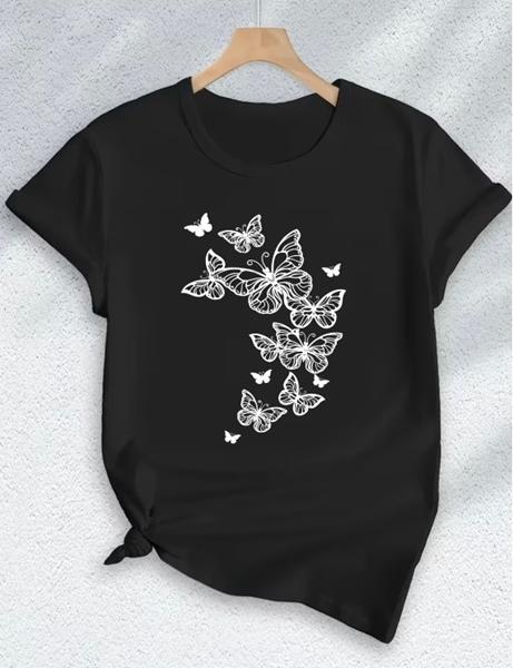 Футболка ALIA (M-3XL) AL42 black (лето)