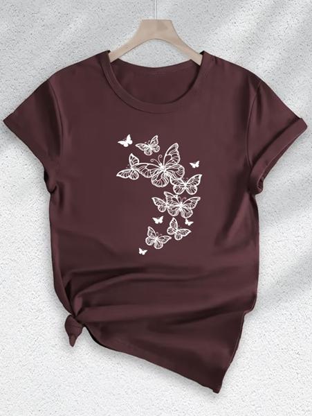 Футболка ALIA (M-3XL) AL44 brown (лето)