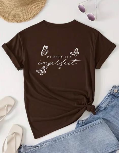 Футболка ALIA (M-3XL) AL48 brown (лето)