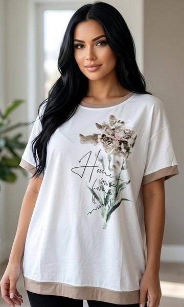 Футболка LeVisha (50-56) 25021 white-beige (лето)