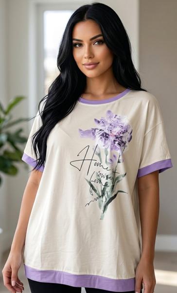 Футболка LeVisha (50-56) 25021 white-lilac (лето)