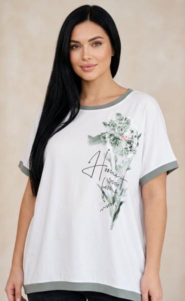 Футболка LeVisha (50-56) 25021 white-mint (лето)