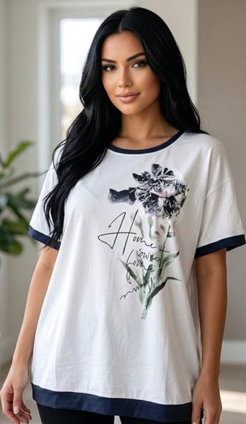 Футболка LeVisha (50-56) 25021 white-navy (лето)