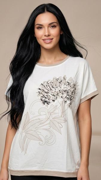 Футболка LeVisha (50-56) 25022 white-beige (лето)