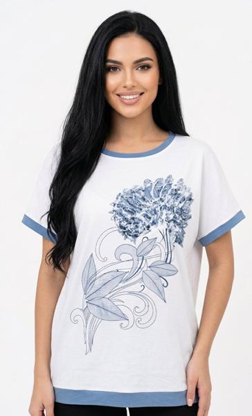 Футболка LeVisha (50-56) 25022 white-l.blue (лето)