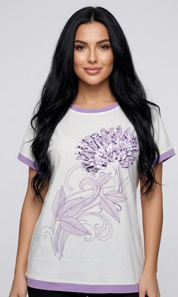 Футболка LeVisha (50-56) 25022 white-lilac (лето)
