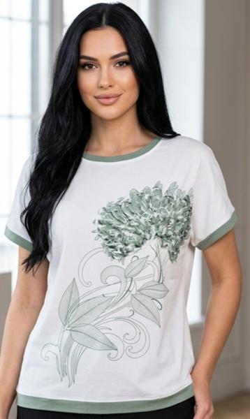 Футболка LeVisha (50-56) 25022 white-mint (лето)