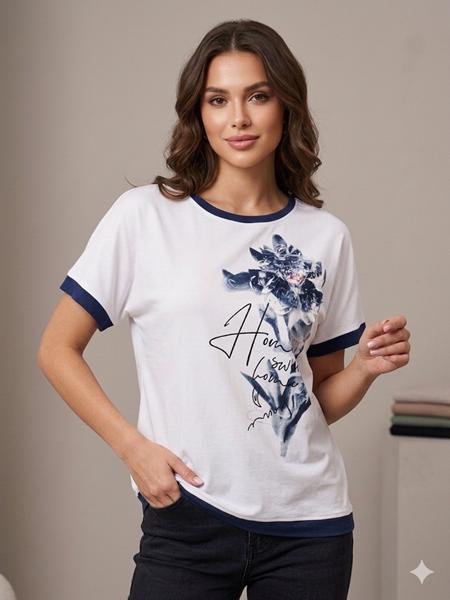 Футболка Elena&Vika (50-56) 25021 white-navy (лето)