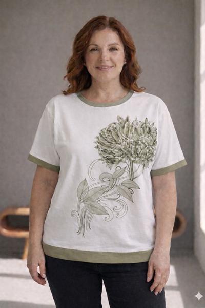 Футболка Elena&Vika (50-56) 25022 white-mint (лето)