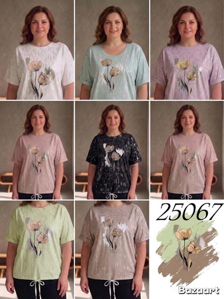 Футболка Elena&Vika (48-54) 25067 pink (лето)