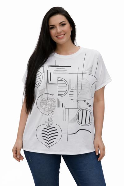 Футболка Elena&Vika (54-58) 26008 white (лето)