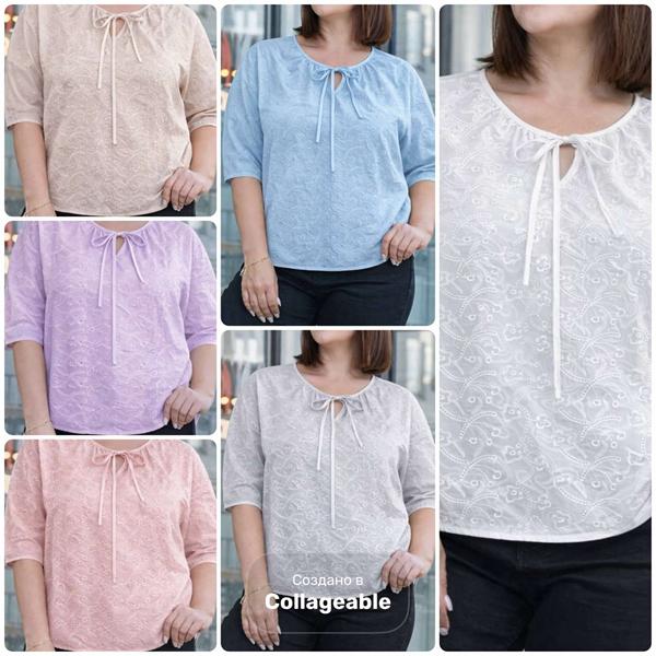 Блузка Elena&Vika (52-54) 26029 white (лето)