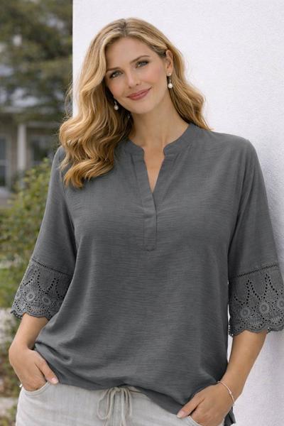 Блузка Elena&Vika (52-56) 26106 d.grey (лето)