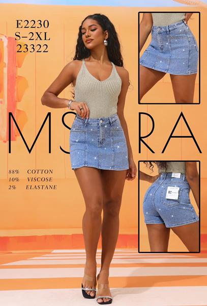 Юбка-шорты Jeans Club (S-2XL) E2230 l.blue (лето)