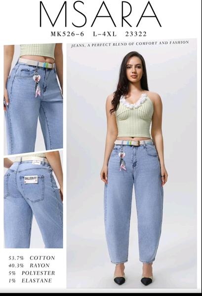 Джинсы Jeans Club (L-4XL) MK526-6 l.blue (деми)