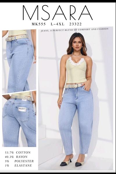 Джинсы Jeans Club (L-4XL) MK555 l.blue (деми)